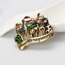 "Friends Are The Greatest Gift" Cat Enamel Rhinestone Brooch Pin for Women  F7R8