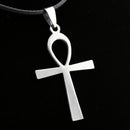 1x Round Leather Necklace Egyptian Ankh Cross Charms Pendant Nice