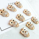 10Pcs/Set Alloy Crystal Owl Charms Pendant Jewelry Findings DIY Making Craft FT