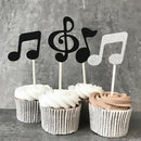 30 Pcs Music Notes Themed Cupcake Topper Paper Cake Inserts Card Wedding Ca D2B9