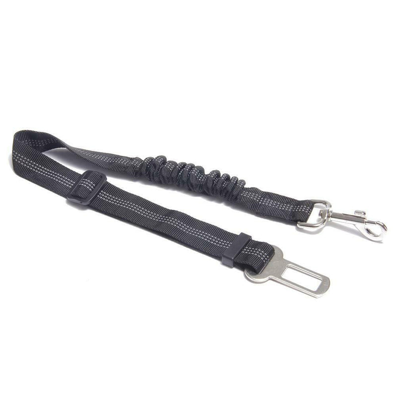 Adjustable Pet Seat Belt Dog Car Seatbelt Elastic Reflective Rope (Black) A