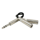 8" Long 1/4" Jack Male To 2X 6.5mm 1/4" TRS Female Audio Y