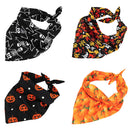 4pcs Scarf Collar Pet Bandana Cotton Puppy Triangle Saliva Scarf Halloween Decor