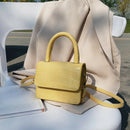 Women Leather Mini Shoulder Handbags Flap Messenger Crossbody Bags (Yellow) A
