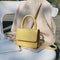 Women Leather Mini Shoulder Handbags Flap Messenger Crossbody Bags (Yellow) A