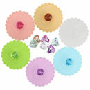 Food Grade Creative Round Diamond Mug Cover(Set of 6) Airtight Seal Silicon