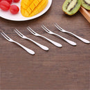 5X Stainless Steel Fruit Fork Two Teeth Prong Fork Dessert Cake Serving Flatware