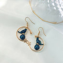 Fashion Enamel Cat Star Drop Dangle Statement Earrings Women Jewelry Accessor-OZ