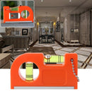 Mini Level Ruler with Magnet Base V Stripe Spirit Level Bubble Clamp Keychain