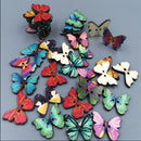 50Pcs Mixed Bulk Butterfly Phantom Wooden Sewing Buttons Scrapbooking 2 Holes