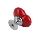 Heart Shaped Ceramic Door Drawer Bin Handle Pull Knob Hardware Red 38mm S
