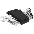 6 Pcs Multi Use Two Head Activity Ratchet Gear Wrench Set Flexible Open End