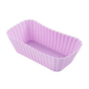 Muffin Cup 12 PCS Rectangle Silicone Soap Cookies Cupcake Bakeware Pan Tray K7L5