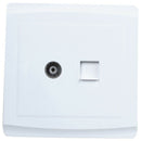 Plate Wall Plug Computer Cable PAL TV Jack RJ45 Jack Plastic Screw White