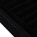 Velvet Ring Box Jewelry Box Earrings Ring Jewelry Box Tray Box (Black)