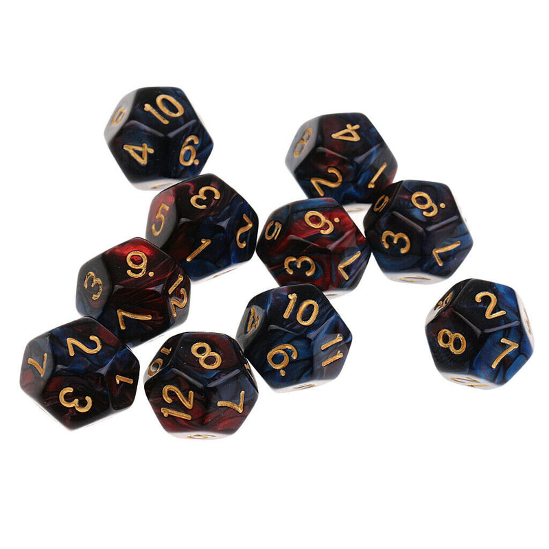 10pieces 12 Sided Dice D12 Polyhedral Dice For  Red