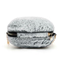 Small Round Messenger Bags Women Plush Shoulder Crossbody Handbags (Gray)