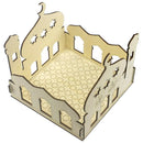 Log Wood Muslim Islam Castle Ornament Eid Mubarak Ramadan Home Party Craft  B8C1