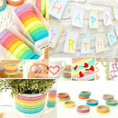 10x Decorative Colorful Rainbow Sticky Paper Masking Adhesive Tape Scrapboo
