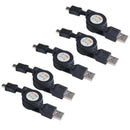 Lot 5 times Micro-USB retractable synchronous load cable black V9Q3