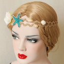Women Headband Hair Jewelry Handmade Artificial Flowers Starfish Nature Shell I4
