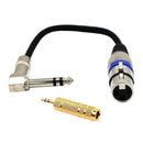 Premium 6.35mm TRS Male to XLR Audio Female Cable + 3.5mm Male to 6.35mm Female