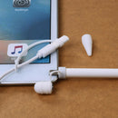 Pencil Cap Holder Nib Cover Cable Adapter Tether for iPad Pro White