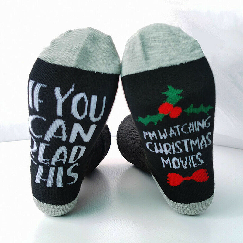 Unisex Christmas Design Socks Cotton Novelty Festive Sock One Size Dark Gray