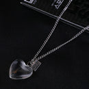 Plant Heart Shaped Glass Ball NecklacIn Glass Wish Bottle Chain Necklace Pend TE