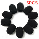 5PCS Microphone Headset Grill Windscreen Sponge Foam Black Mic Cover LJ