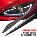 1Pair Carbon Fiber Headlight Eyebrows Cover head light lamp Eyelids Trim De
