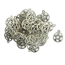 50x Round Star Pentacle Pendant Charms Alloy Necklace Pendant Base DIY Craft