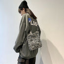 Casual Canvas Shoulder Bag Women Animal Pattern Crossbody Handbag (1 Zebra)