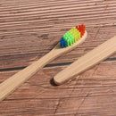 10PCS Delicate Whitening Rainbow Wood Toothbrush Bamboo Fibre Wooden Handle ME