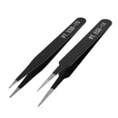 6pcs/Set Portable Stainless Steel Safe Anti-Static Tweezers Manicure Tool w/ Bag