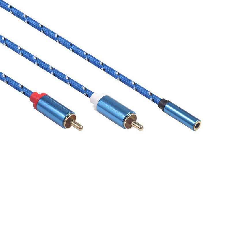 2RCA Female to 3.5 mm Female Mic Audio Y Splitter  Cable Extension Wire for Phon