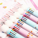 10 Color 0.5mm Cartoon Ballpoint Pen Press School Office Supplies Stationery j