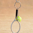 1 piece Mini Tennis Racket Keychains Creative Alloy Tennis Ball Racket Keyr S1Q5