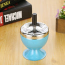Stainless Steel Wine Style Ash Tray with Cover Round Push Down Portable Cig