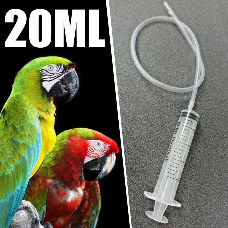 20ml Pet Birds Feeder Baby Parrot Hand Rearing Feeding Syringe Crop Tube Dosing