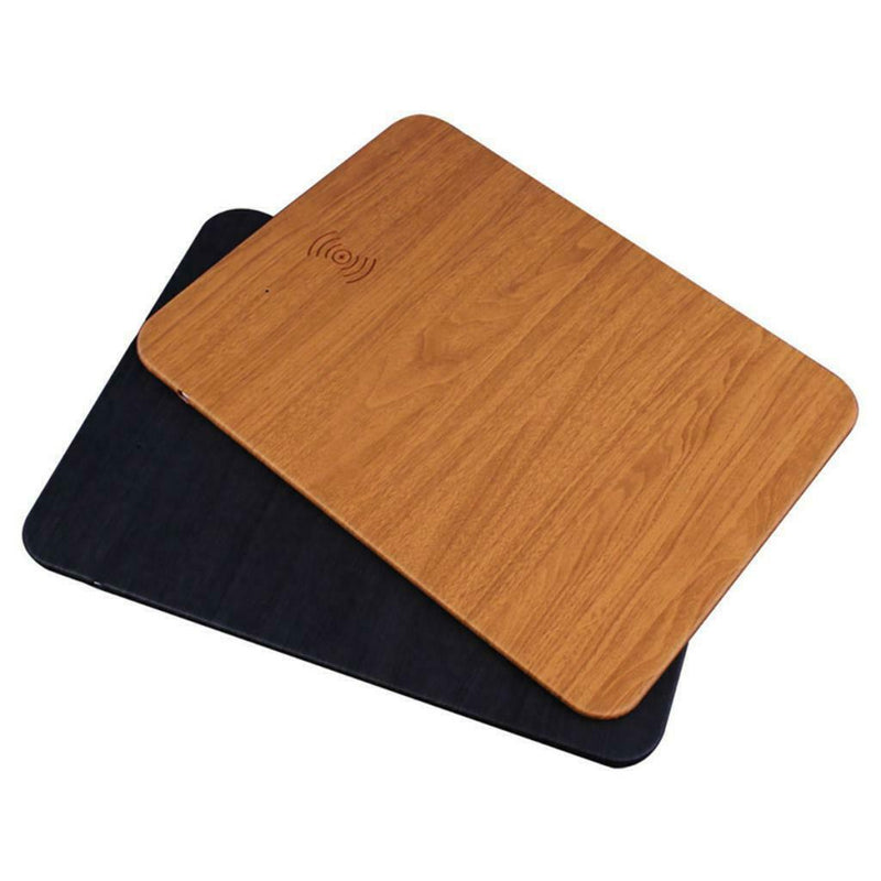 Wireless Charger Large Mouse Mat Mice Desktop Charging Wood Mousepad Anti-slip