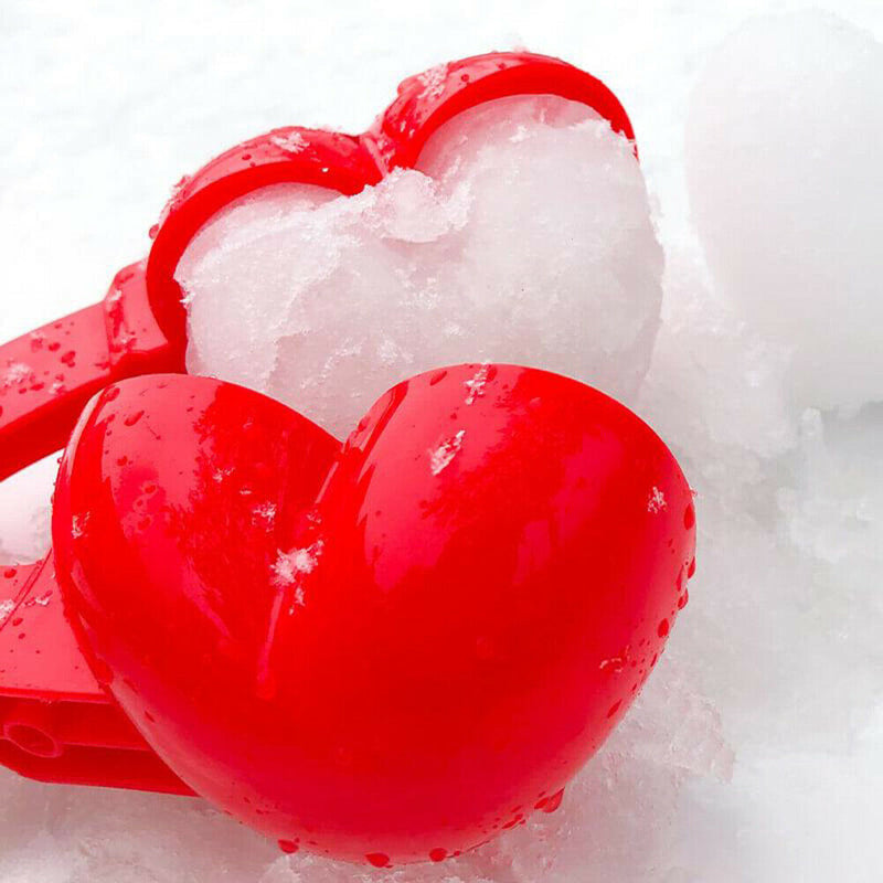 Kids Outdoor Sand Snow Ball Mold Toys Love Heart Shaped Snowball Maker Clip