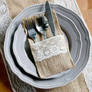 50 pcs Natural Jute Cutlery Knives and Forks Cutlery Set Silverware Bag Hol Z8D3