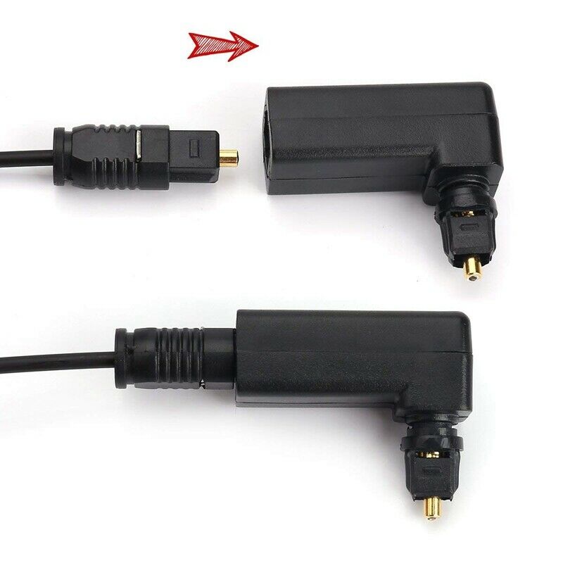Right Angle Digital Optical Toslink Fiber Optic Adaptor, 360 Degree RotatablL2C8