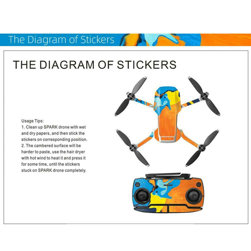 2pcs Drone Stickers Body Shell Protection Cover Film for DJI Mavic Mini (F)