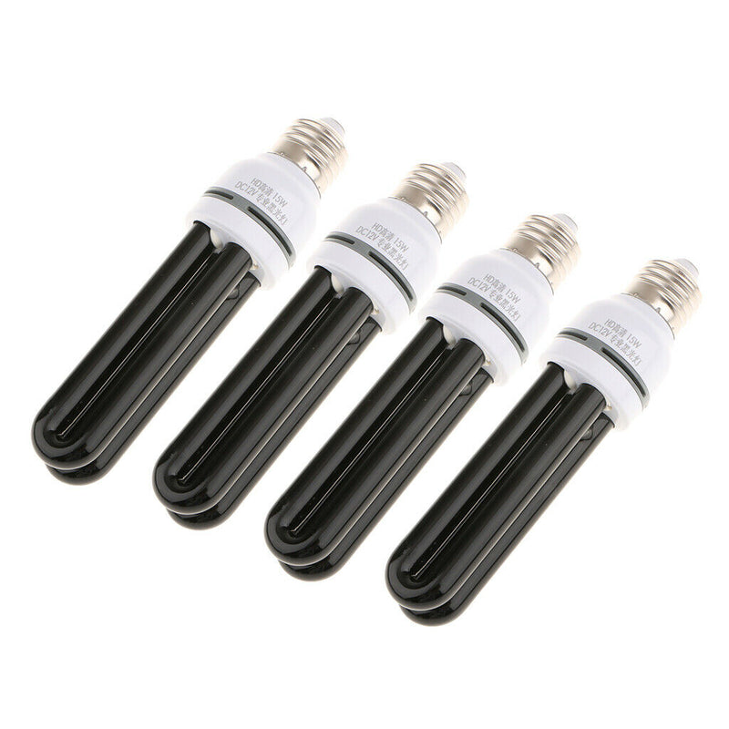 4x UV Fluorescent Blacklight Glowing Bulb Party Event Light Money Detector E27 -