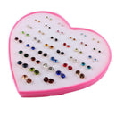 36 Pairs Crystal Women Stud Earrings Mixed Color Earrings Wholesale Jewelry