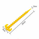 20pcs Yellow Plastic Spiral Camping Awning Tent Anchor Ground Stakes Peg KEG