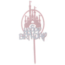 Baking Cake Decoration Acrylic Castles Cake Topper Happy Birthday Cupcake Top JR