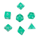 7Pcs Transparent Dice Polygon Dices For Dungeons DND MTG RPG Gaming Green